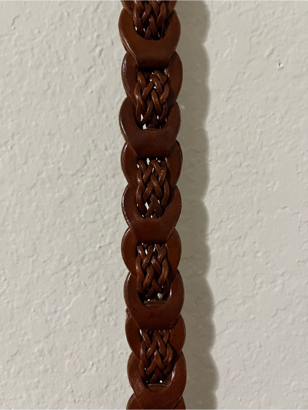 Capezio Genuine Leather Braided Belt Brown Made in India Vintage